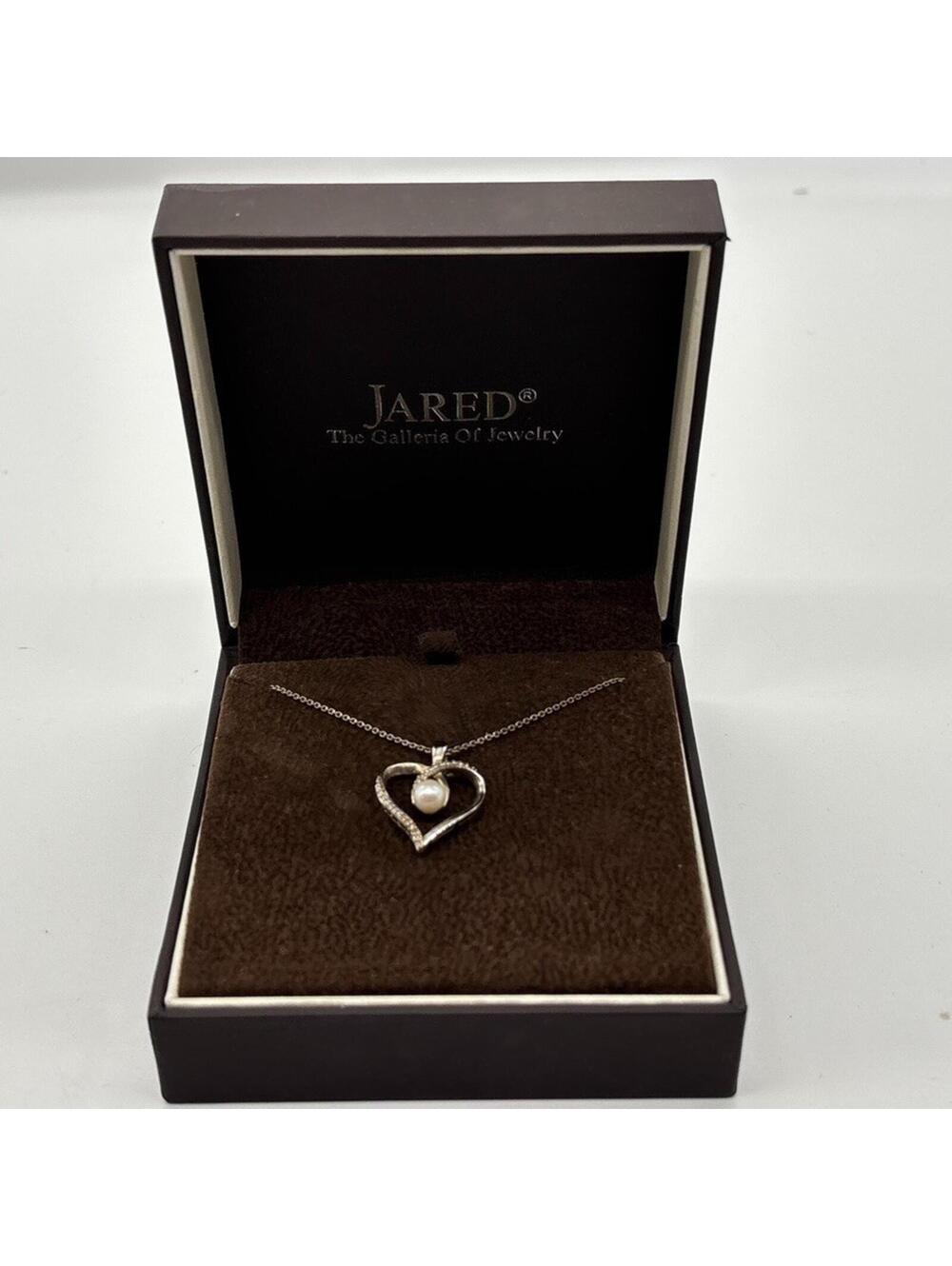 Jared's Heart Pearl Pendant w/ Necklace Marked 925 Italy Silver Necklace